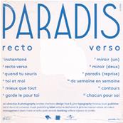 PARADIS / RECTO VERSO / CD 12 TITRES PROMO 1