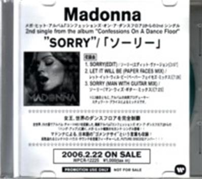 SORRY / CD SINGLE PROMO JAPON