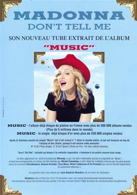 FLYER BON DE PRECOMMANDE DON'T TELL ME / PROMO FRANCE