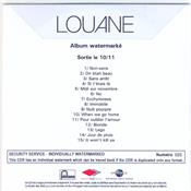 LOUANE / LOUANE / CD ALBUM PROMO 15 TITRES 2017