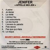 JENIFER / APPELLE MOI JEN / CD ALBUM PROMO NUMEROTE