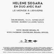 LE MONDE A L'ENVERS / HELENE SEGARA EN DUO AVEC RAF / CD SINGLE PROMO / FRANCE 2011