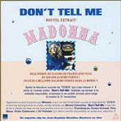 MADONNA - FLYER DON'T TELL ME / PROMO FRANCE