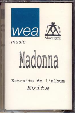 EVITA / K7 ALBUM 5 TITRES EVITA PROMO FRANCE