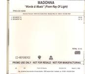 RAY OF LIGHT - WORDS & MUSIC / CDR PROMO USA