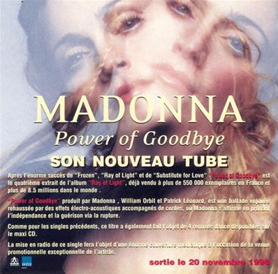 MADONNA - FLYER POWER OF GOODBYE / FRANCE