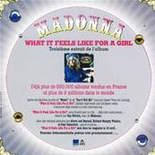 MADONNA - FLYER WHAT IT FEELS LIKE FOR A GIRL / PROMO FRANCE