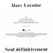 SEUL DEFINITIVEMENT / MARC LAVOINE / CD SINGLE PROMO / FRANCE 2018