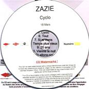 ZAZIE / CYCLO 18 MARS / CD PROMO NUMEROTE / FRANCE 2013