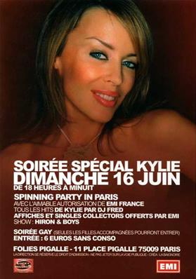 FLYER SOIREE KYLIE / FRANCE