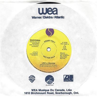 LIKE A PRAYER / 45T 7 INCH PROMO CANADA