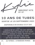 FLYER STICKER GREATEST HITS 87 - 97 / KYLIE MINOGUE / FRANCE