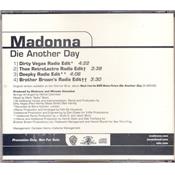 DIE ANOTHER DAY / THE REMIX EDITS / CD PROMO USA