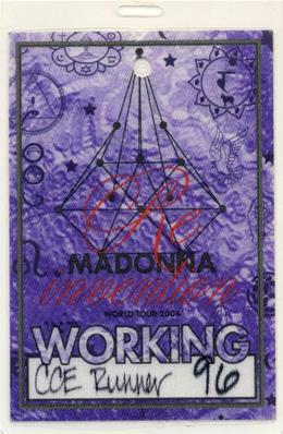 MADONNA / PASS PLASTIFIE RE INVENTION WORLD TOUR TOUR PARIS /2004 / PROMO FRANCE