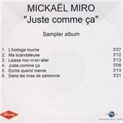 MICKAËL MIRO / JUSTE COMME CA / CD SAMPLER PROMO 2010