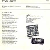 CYNDI LAUPER / ALL THROUGH THE NIGHT / 45T BRESIL 1983