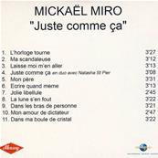 MICKAËL MIRO / JUSTE COMME CA / CD PROMO 11 TITRES 2010