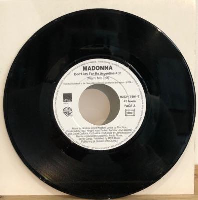 DON'T CRY FOR ME ARGENTINA / 45T 7 INCH FRANCE