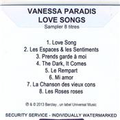 LOVE SONGS / CDR SAMPLER 8 TITRES PROMO WATERMARKED FRANCE