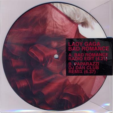 LADY GAGA / BAD ROMANCE / 45 TOURS 7" PICTURE DISC 2 MIXES / UK