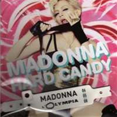 MADONNA - FLYER + BRACELET BLANC / HARD CANDY / INVITATION OLYMPIA PARIS / PROMO FRANCE