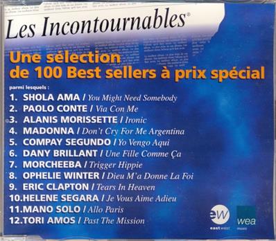 COMPIL WARNER LES INCONTOURNABLES / CD SAMPLER PROMO FRANCE 1998
