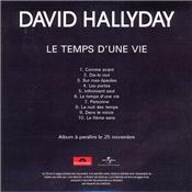 LE TEMPS D'UNE VIE / DAVID HALLYDAY / CD ALBUM PROMO 2016