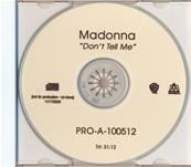 DON'T TELL ME / CDS PROMO 4 MIXES USA